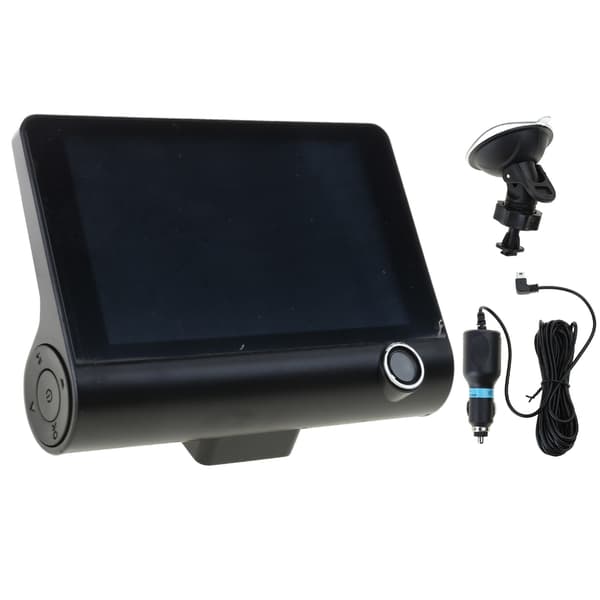 Full High-Definition Dual-Lens Bilkamera DVR 4.0 tums LCD-skärm Loop-inspelning null - Button front 