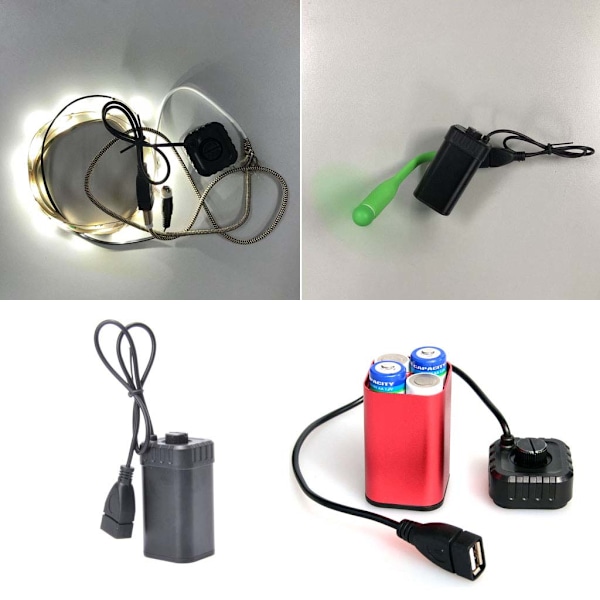 Vattentät 5V USB Bärbar 4X AA Batteriladdarehållare Kit Power Bank för Väska