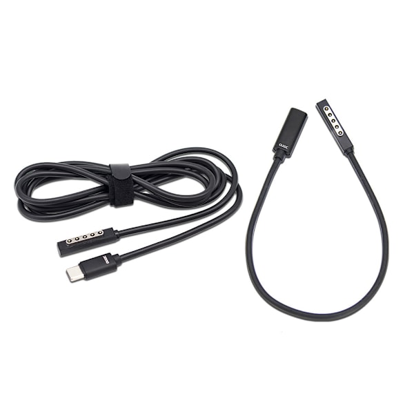 Laddningskabel Typ C Hane/Hona Till Surface Pro Laptop Laddningskontakt Kabel för Surface 1/2/Surface för RT Black