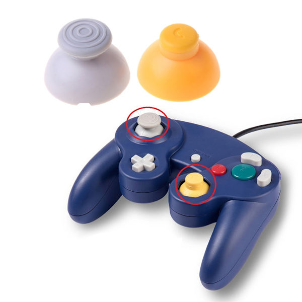2 st Ersättnings-Analoga Joystick Tummehattar för NGC GameCube-Kontroller