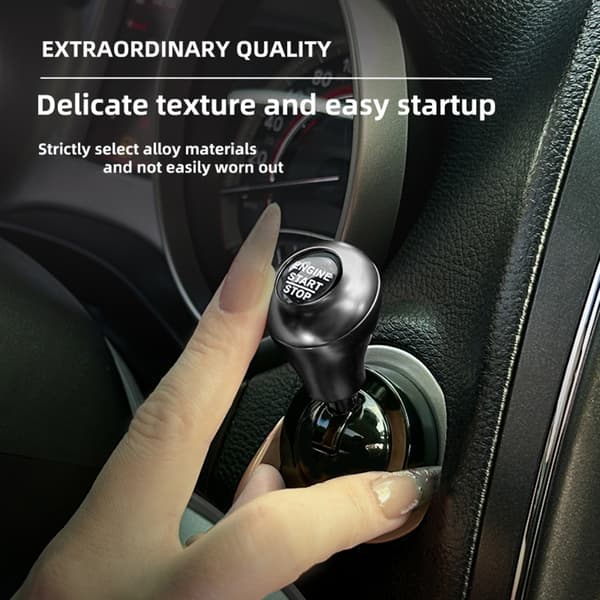 Vippearmsdæksel til bilens tændingsknap, enkelt trykstart, ergonomisk Silver car