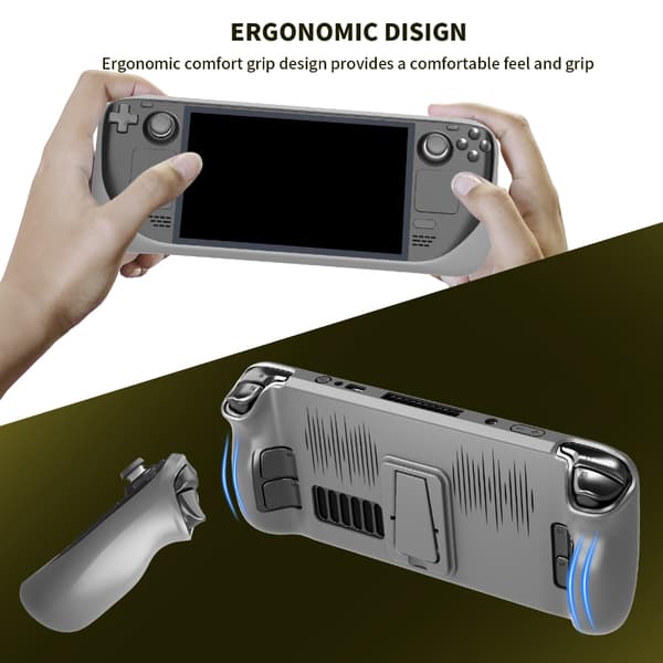 Spillkonsolldeksel TPU-etui med sammenleggbar støtte Gamepad-rammebuffer Black