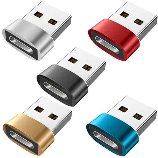 Han til Hun Konverteringsadapter Understøtter Opladning USB til Type C Silver