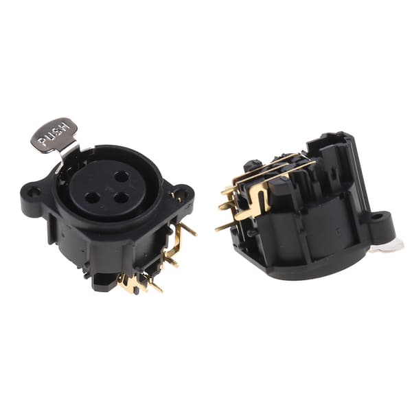 2 stk. 3-polet XLR hun Jack Panel Mount Chassis Socket Connector til mikrofon guitar