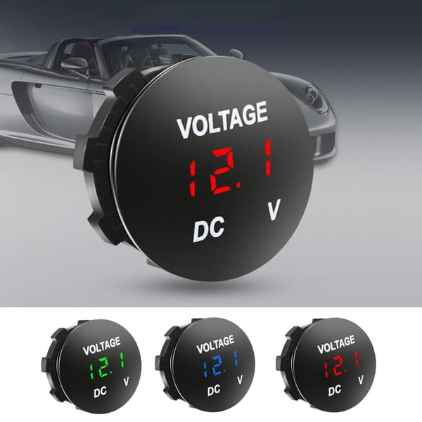 Digital voltmeter spændingsmåler LED panel til DC 12-24V bil motorcykel Red