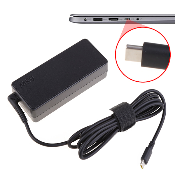 Höghastighets PD-laddare 65W Snabbladdning Typ-C Väggladdare Mobiltelefon Ström USB-adapter för Thinkpads och fler