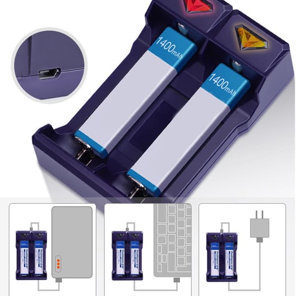 Pålidelig USB-oplader til 1,2V 2A/3A batterier med LED-display i realtid