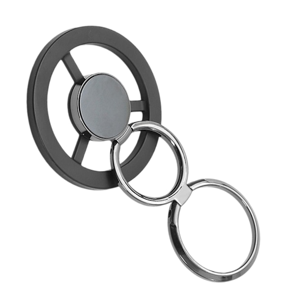 Magnetisk telefonringhållare för smartphone magnet finger ringar grepp stativhållare, hopfällbart skrivbordsstativ för telefon Black
