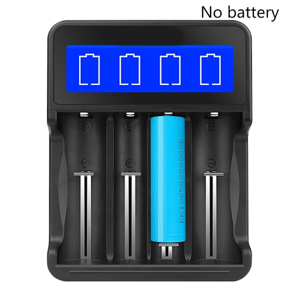 4-fack laddare för uppladdningsbara batterier med LED-display för 18650/AA/AAA