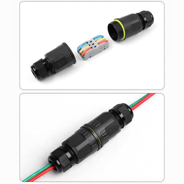 Vandtæt kabelstik 2/3-polet elektrisk terminal hurtig forbindelse Transparent - Three in three out