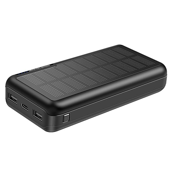 30000mAh Solpanel Powerbank för Smart Mobiltelefon USB Solladdare Bärbar Extern Batteripack