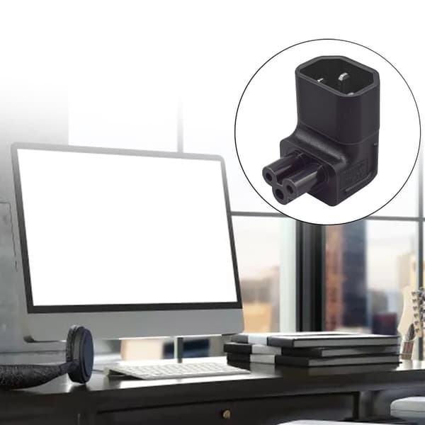 IEC320 C14 til C5 Strømstik Han til Hun Strømstik Adapter 10A 250V Bend up