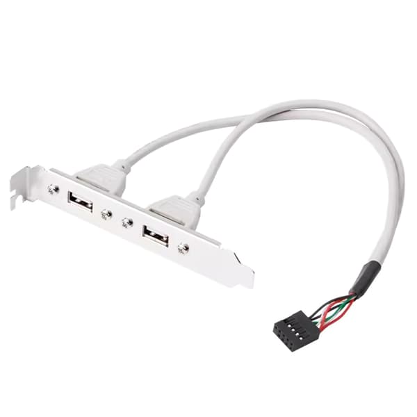 USB 2.0 Slotfäste 2 Portar USB 2.0 Moderkort Bakre Förlängningsfäste