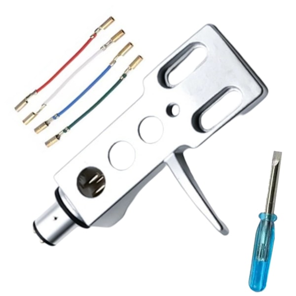4-benet metalpatronmontering Patron Headshell Holder Opgraderer Auditive Opsætninger Silver