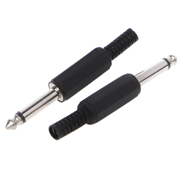 10 st 6,35 mm Han 1/4\" Mono Jack o Plug-kontakt Jack-adapter