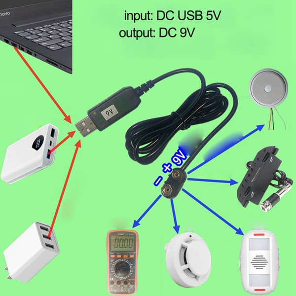 Power Boost-linje for DC 5V til DC 9V-konverteradapterkabelplugg for spillkonsoll