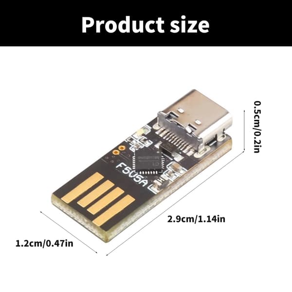 USB A - C PD5V5A -sovitin, luja PCB RPi 5:lle, virranmuunto ilman virtalähdettä null - Does not include wir
