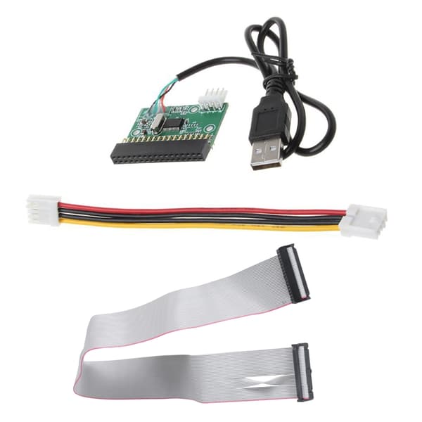 USB-kompatibel diskettedrevadapter med 34P-stik og kabel til adgang til data fra gamle systemer