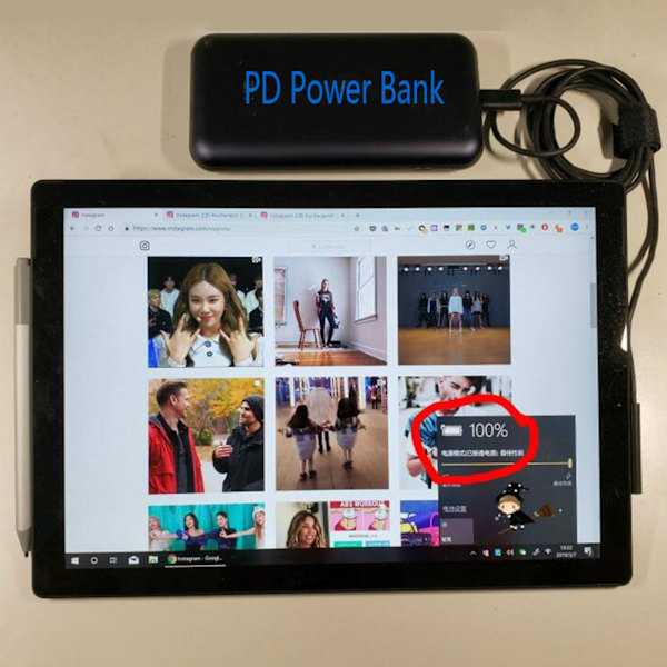 Laddningskabel USB 3.1 Typ C PD 15V Strömladdare Adapter för Surface Pro 76543