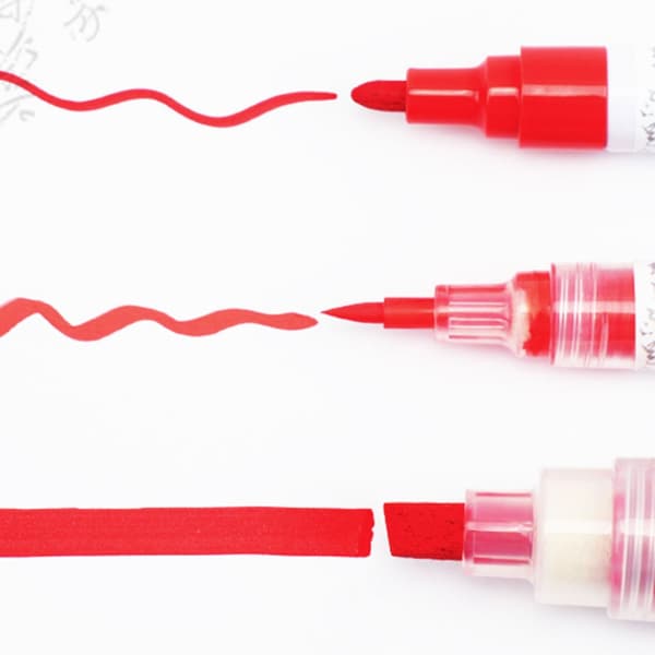 Permanent stenmarkørpen 3 mm spids ergonomisk greb stenmalingspen til skrivning 8.5mm red