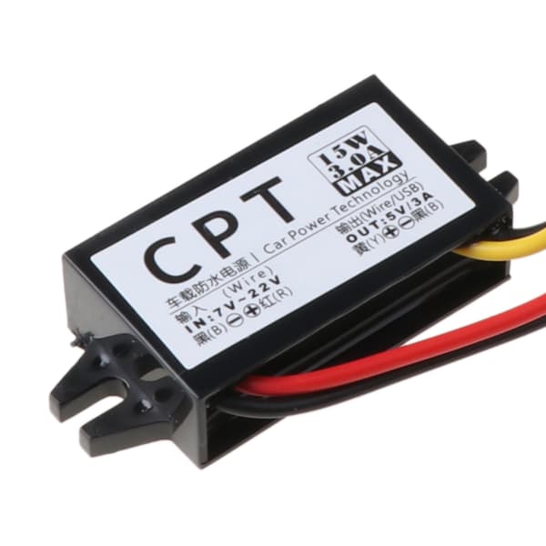 DC/DC-konverterregulator 12V til 5V 3A 15W Bil LED Display Strømforsyning