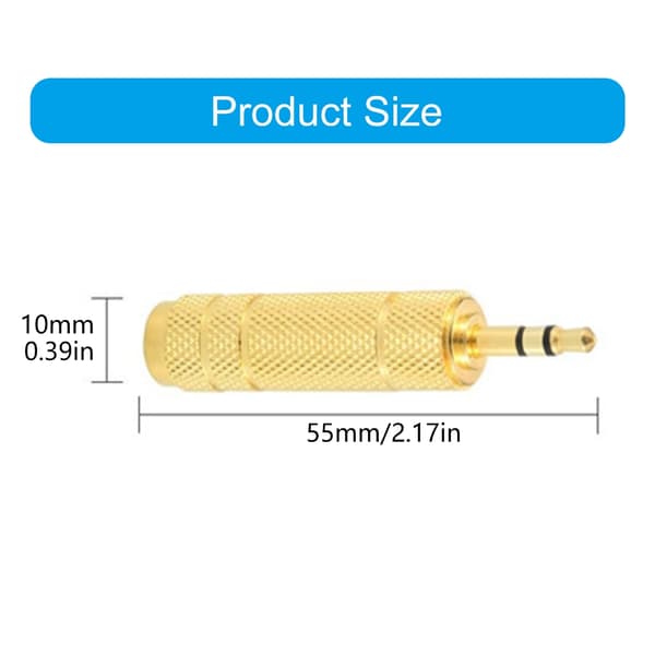 Lydkonvertere 1/8 tomme til 1/4 tomme lydadapter til musikinstrument null - 1pc
