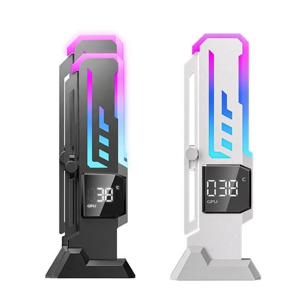 Grafikkortholder med temperaturvisning til gaming-pc-videokortstativ Black