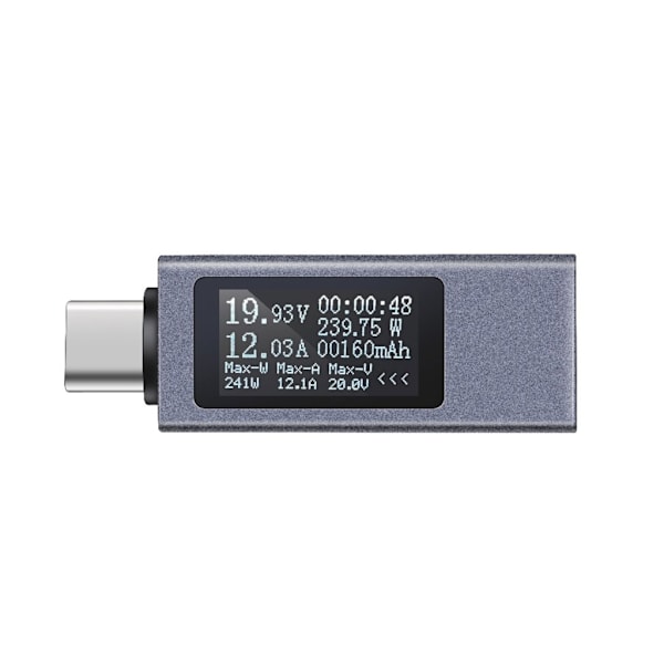 KOWSI USB-testare LED-display USB-C-mätare Bärbar spännings- och strömmätare USB-C-voltmeter amperemeter detektor USB-kontroll