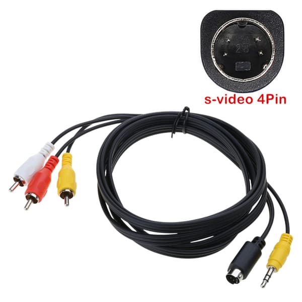 4-Pin S-Video til 3RCA Hanstik Videoadapter Tilslutningskabel Videoadapter