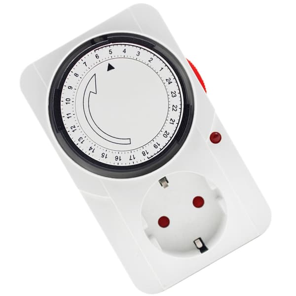 Stikdåse-timerkontakter, 24-timers segmenttimer, lys-timerstik til styring EU Plug