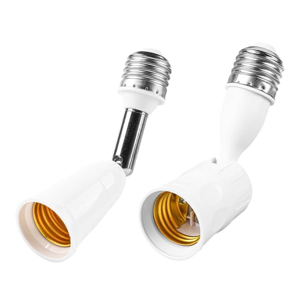 2 STK E27 Lampeholder Forlængeradapter 180 360 Graders Justerbar Til Loftventilatorlamper Og LED Pærer null - 360 degrees