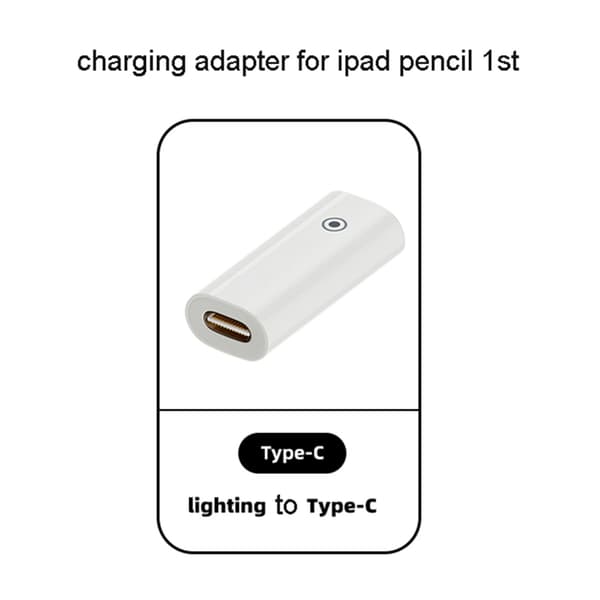 Stylus Touch Pen Strømadapter Opladerkonverter til Pencil 1. generation