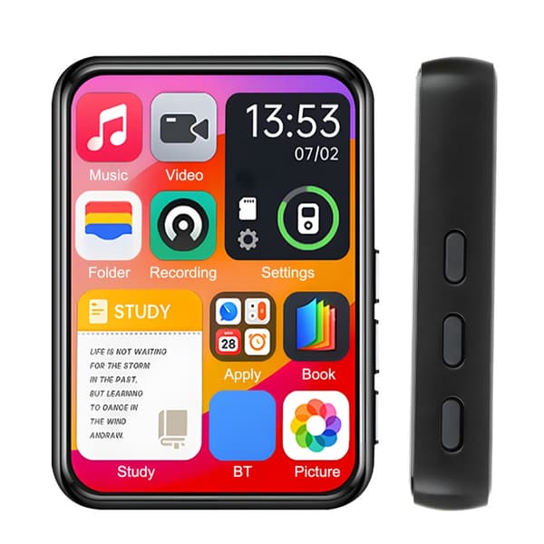Bärbar MP3-spelare med Bluetooth-kompatibel 5.4 HiFi 2.4-tums pekskärm MP3