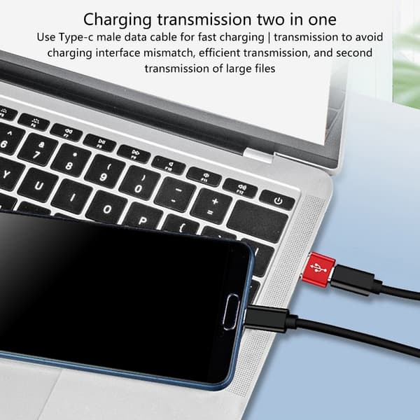 Aluminium TYP C till USB OTG-omvandlare Ström och Data USB till USB C-adapter Black