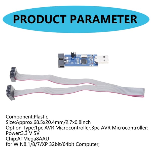 Asps Programmer Microcontroller Opgraderingsværktøj 10Pin til 10Pin Adaptere USB-port 1 set