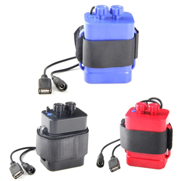 DC 8.4V USB 5V 6x 18650 Batteriopbevaring til etui Boks til cykel LED-lys celle Blue