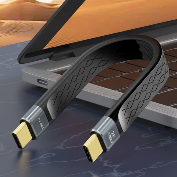 Platt USB4-kabel Kort 15 cm 40 Gbps Data 240 W Laddning Stöder 8K60 Hz Video för Telefoner Surfplattor SSD-diskar USB C-enheter