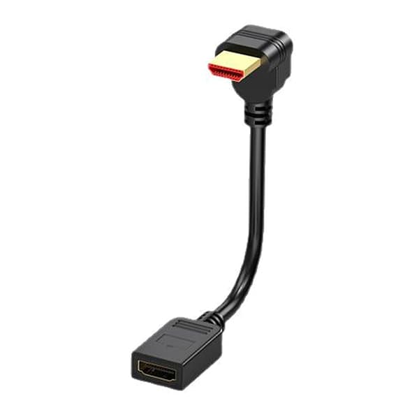 Snabb HDTV-videokabel hane till hona förlängningskabel stöder 4K60hz 2K 50cm down bend