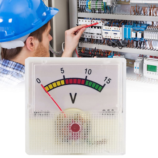DC15V Analog Panel Voltmeter Voltvisare Typ Mätare Kvadratisk Form 40mmx25mm