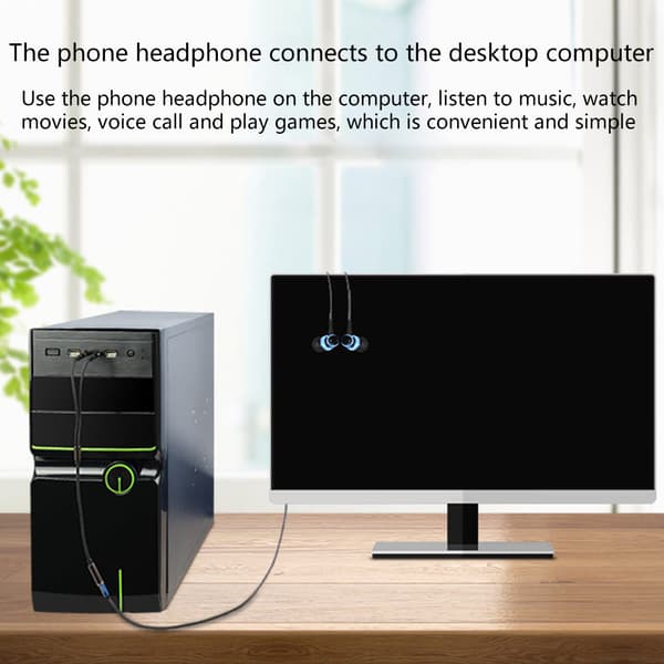 2 i 1 Hodetelefonledning Universell Lydforlengelsesadapterkabel for -hyperX Cloud II/Alpha-//Cloud Hodetelefoner