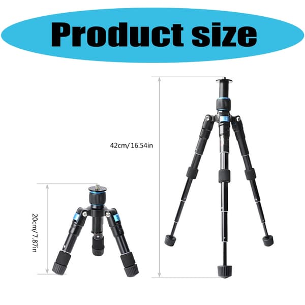 Profesjonelt Mini Kamerastativ Kompakt Sammenleggbart Tripod For Reisefotografering