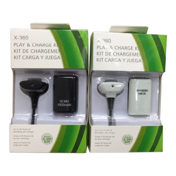 Genopladelig Controller Batteripakke, 4800mAh Kapacitet, Gamepad Opladningssæt til Controller til med USB Oplader C Black