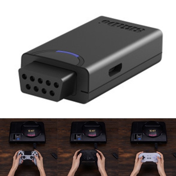 Fickstorlek 8Bitdo Retro Receiver Wireless Adapter Blueteeth-kompatibel Fickstorlek som används för Mega-Drive Sega-Genesis