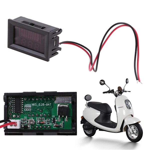 Digital Voltmeter Spänningsmätare Batterikapacitetsindikator Batterimätare 15V-72V Spänningsdisplay Professionell Mätare