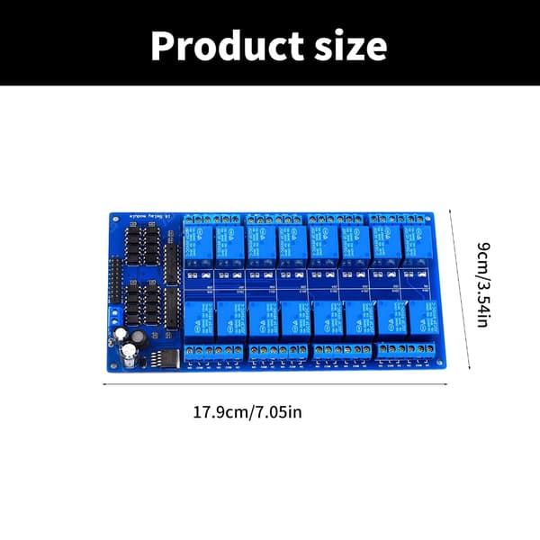 5V/12V/24V Microcontrollere Interface Strømrelæer Shield Modul 16 Kanal Relæer Modul Board null - 5V