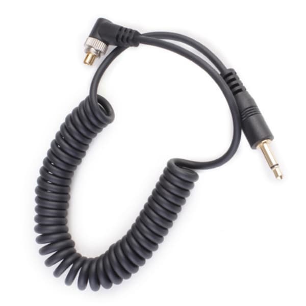 Justerbar PC til 3,5 mm han Flash Sync Ledning Kabel Han 90 Grader til Lige Hoved