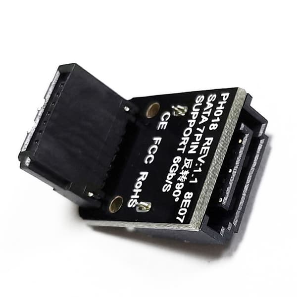 SATAs 7-pin rettvinklet hunn til hann-adapter for forbedret intern organisering null - Forward direction