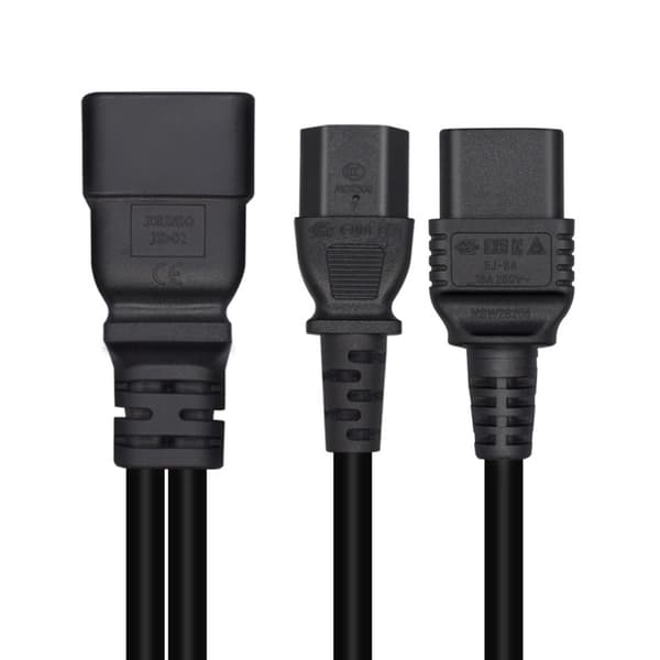 IEC 320 C20 till C13+C19 Strömkabel C20 Hane till C13+C19 Y-splitter Adapter Förlängningskabel för Dator Skrivare