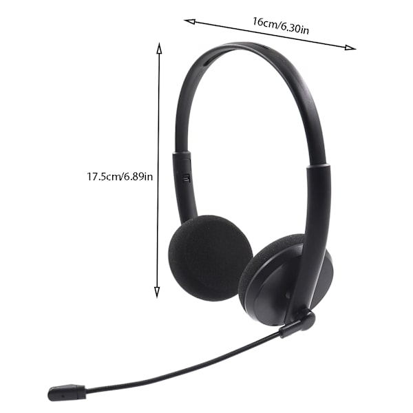Högkvalitativt USB-headset, Call Center-headset, Hörlurar med volymkontroll