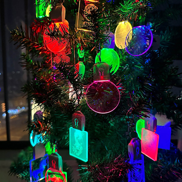 Akryl Ljusnyckelring Mini Portabel LED Nyckelring för Kvinnor Män Bil null - Square